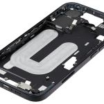 Apple iPhone 16 Middle Frame with Small Parts (No Charger Flex) - Black Pulled A