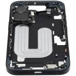 Apple iPhone 16 Middle Frame with Small Parts (No Charger Flex) - Black Pulled A