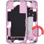 Apple iPhone 16 Middle Frame with Small Parts (No Charger Flex) - Pink Pulled A