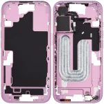 Apple iPhone 16 Middle Frame with Small Parts (No Charger Flex) - Pink Pulled A