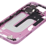 Apple iPhone 16 Middle Frame with Small Parts (No Charger Flex) - Pink Pulled A