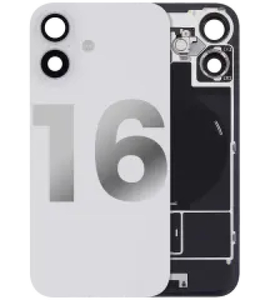 Apple iPhone 16 Back Cover with Magnet Bazel incl NFC and Flash Flex - White Pulled A