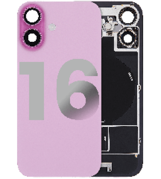 Apple iPhone 16 Back Cover with Magnet Bazel incl NFC and Flash Flex - Pink Pulled C