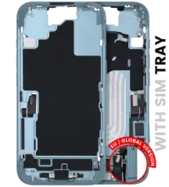Apple iPhone 16 Middle Frame with Small Parts - Teal Pulled A