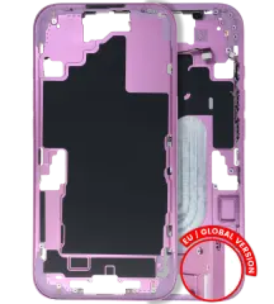 Apple iPhone 16 Middle Frame with Small Parts (No Charger Flex) - Pink Pulled C