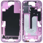 Apple iPhone 16 Middle Frame with Small Parts (No Charger Flex) - Pink Pulled C