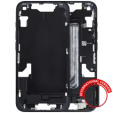 Apple iPhone 16 Middle Frame with Small Parts (No Charger Flex) - Black Pulled A