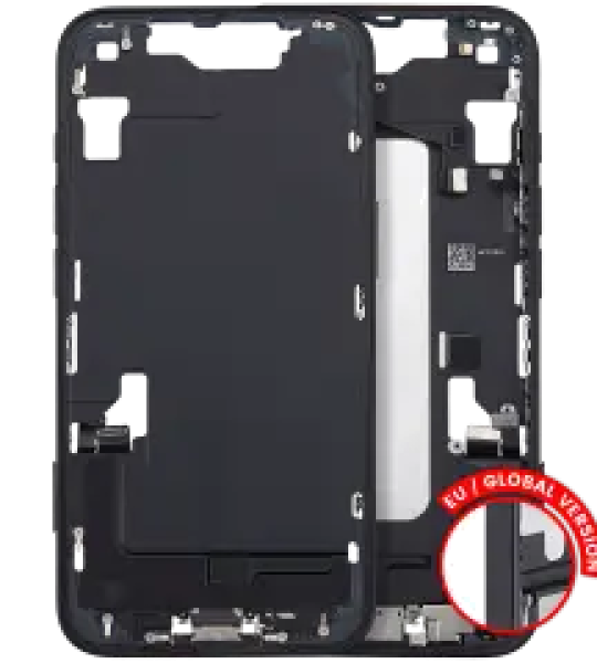 Apple iPhone 16e Middle Frame with Small Parts - Black Pulled A