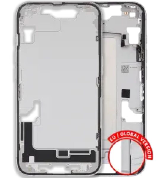 Apple iPhone 16e Middle Frame with Small Parts (No Charger Flex) - White Pulled A