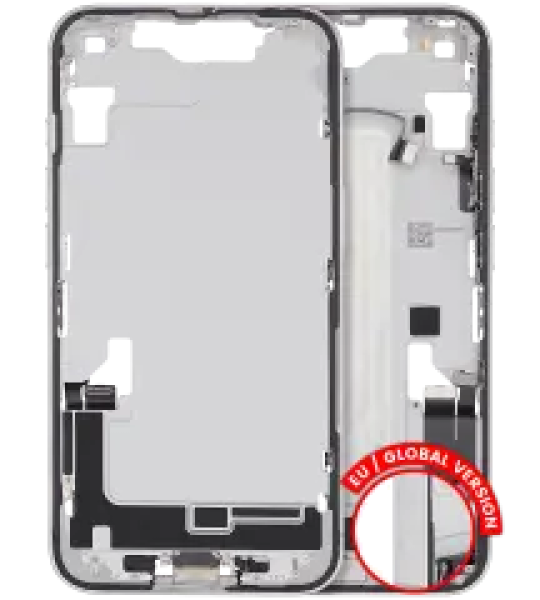 Apple iPhone 16e Middle Frame with Small Parts - White Pulled A