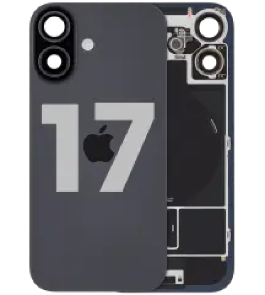 Apple iPhone 17 Back Cover with Magnet Bazel incl NFC and Flash Flex - Black Pulled B