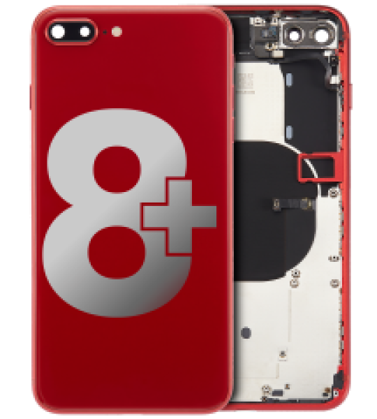 Apple iPhone 8 Plus Housing with Small Parts (No Charger Flex) - Red Pulled A