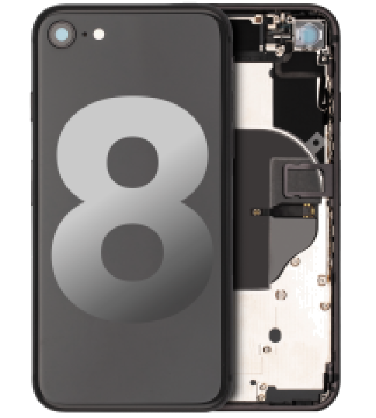 Apple iPhone 8 Housing with Small Parts (No Charger Flex) - Space Gray Pulled A