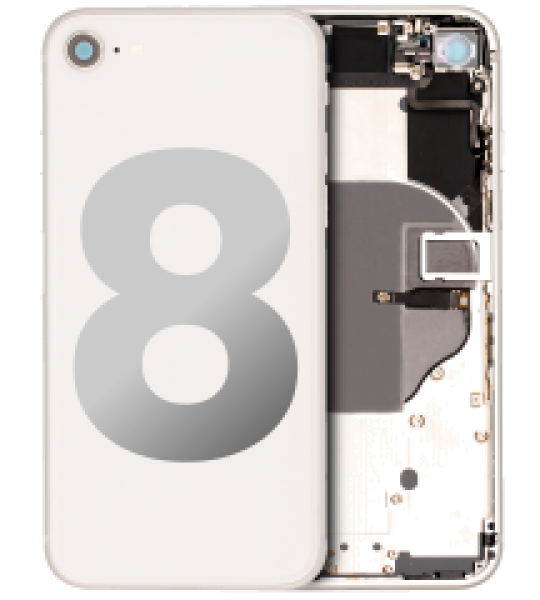 Apple iPhone 8 Housing with Small Parts (No Charger Flex) - Silver Pulled B