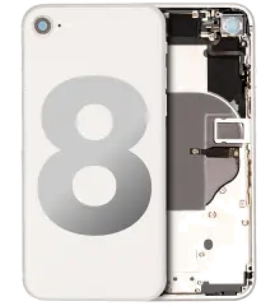 Apple iPhone 8 Housing with Small Parts (No Charger Flex) - Silver Pulled A