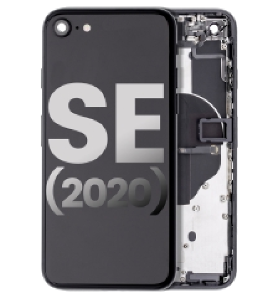 Apple iPhone SE 2020 Housing with Small Parts (No Charger Flex) - Black Pulled C
