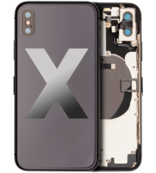 Apple iPhone X Housing with Small Parts (No Charger Flex) - Space Gray Pulled A