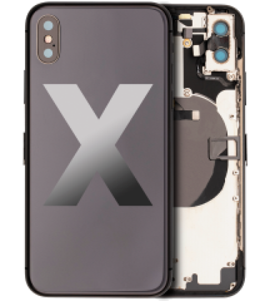 Apple iPhone X Housing with Small Parts (No Charger Flex) - Space Gray Pulled C