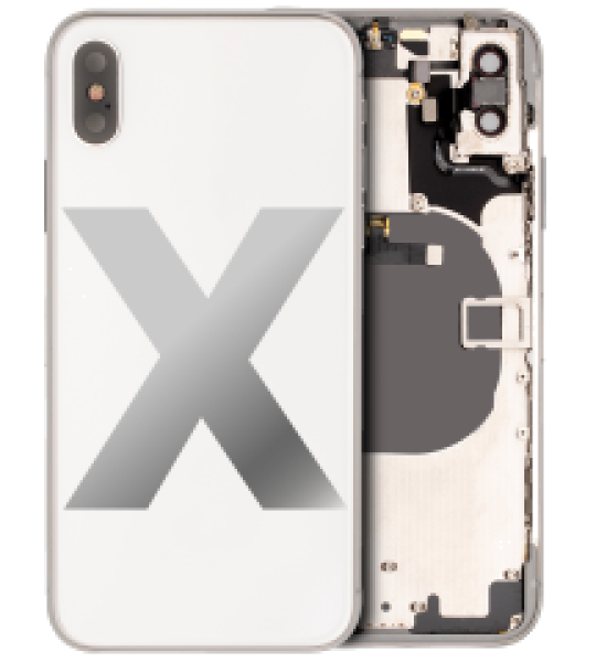 Apple iPhone X Housing with Small Parts (No Charger Flex) - Silver Pulled C