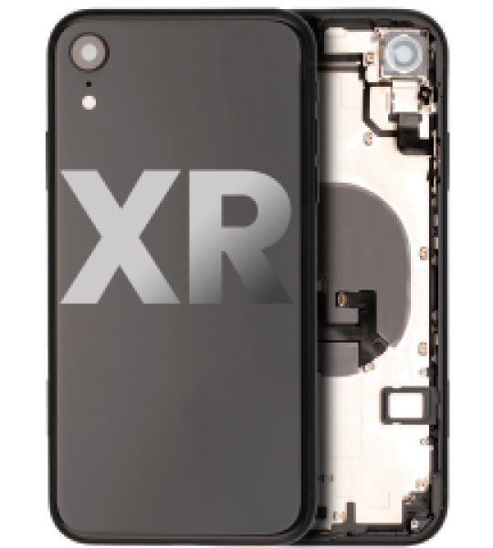 Apple iPhone XR Housing with Small Parts (No Charger Flex) - Black Pulled B