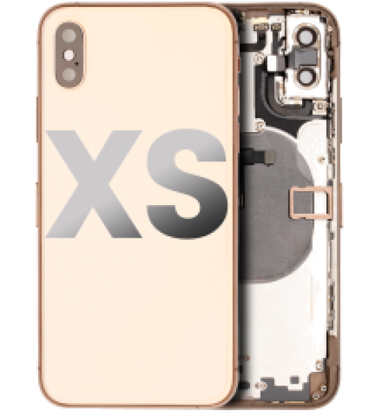 Apple iPhone XS Housing with Small Parts (No Charger Flex) - Gold Pulled C