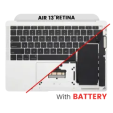 Apple Macbook Air 13 (A1932) Top Case with Keyboard and Battery (US English) - Silver Pulled