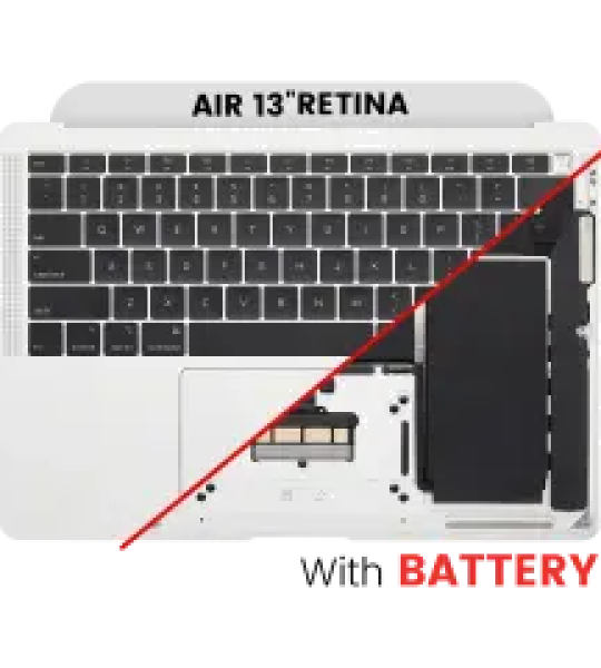 Apple Macbook Air 13 (A1932) Top Case with Keyboard and Battery (US English) - Silver Pulled