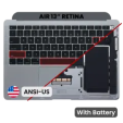 Apple Macbook Air 13 (A1932) Top Case with Keyboard and Battery (US English) - Space Gray Pulled