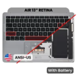 Apple Macbook Air 13 (A1932) Top Case with Keyboard and Battery (US English) - Space Gray Pulled A