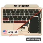 Apple Macbook Air 13 (A1932) Top Case with Keyboard and Battery (US English) - Gold Pulled