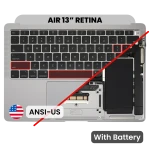 Apple Macbook Air 13 (A2179) Top Case with Keyboard and Battery (US English) - Space Gray Pulled A