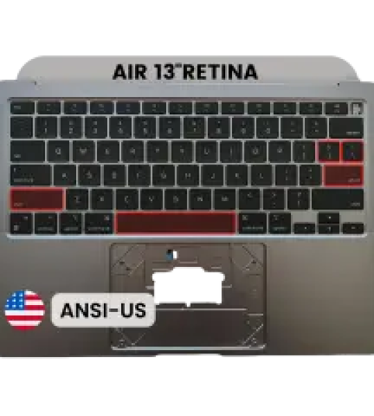 Apple Macbook Air 13 (A2337) M1 Top Case with Keyboard (US English) - Space Gray Pulled A