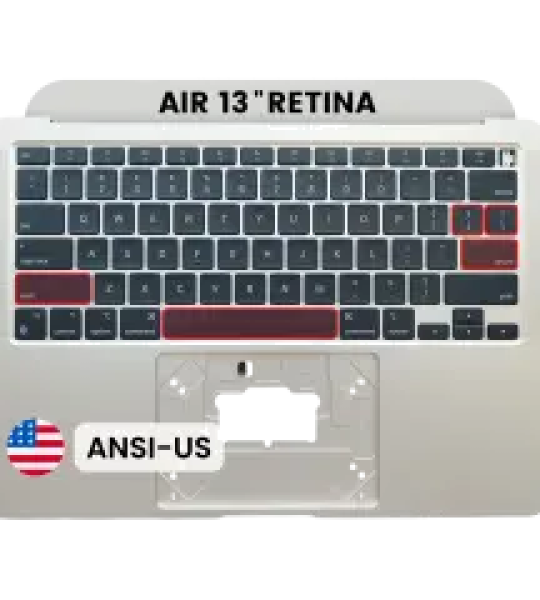 Apple Macbook Air 13 (A2337) M1 Top Case with Keyboard (US English) - Silver Pulled