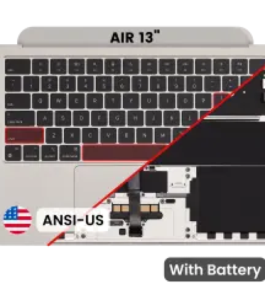 Apple MacBook Air 13.6 M2 (A2681) Top Case with Keyboard & Battery (US English) - Starlight OEM-Equivalent