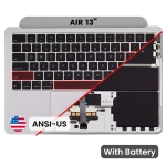 Apple MacBook Air 13.6 M2 (A2681) Top Case with Keyboard & Battery (US English) - Silver OEM-Equivalent