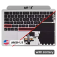 Apple MacBook Air 13.6 M2 (A2681) Top Case with Keyboard & Battery (US English) - Silver OEM-Equivalent