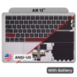 Apple MacBook Air 13.6 M2 (A2681) Top Case with Keyboard & Battery (US English) - Space Gray OEM-Equivalent