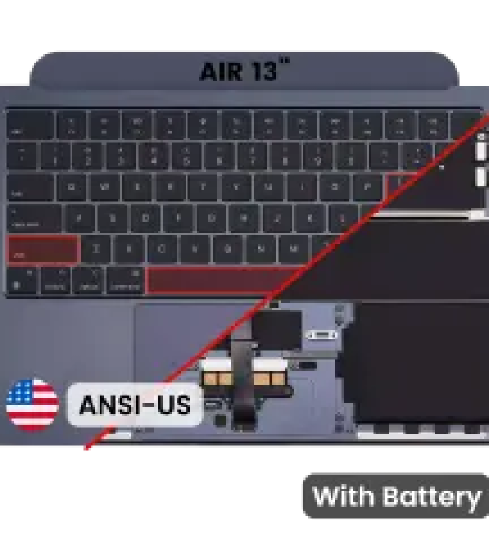Apple MacBook Air 13.6 M2 (A2681) Top Case with Keyboard & Battery (US English) - Midnight OEM-Equivalent