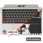 Apple Macbook Air 13 (A3113) Top Case with Keytboard & Battery (US English) - Starlight OEM-Equivalent