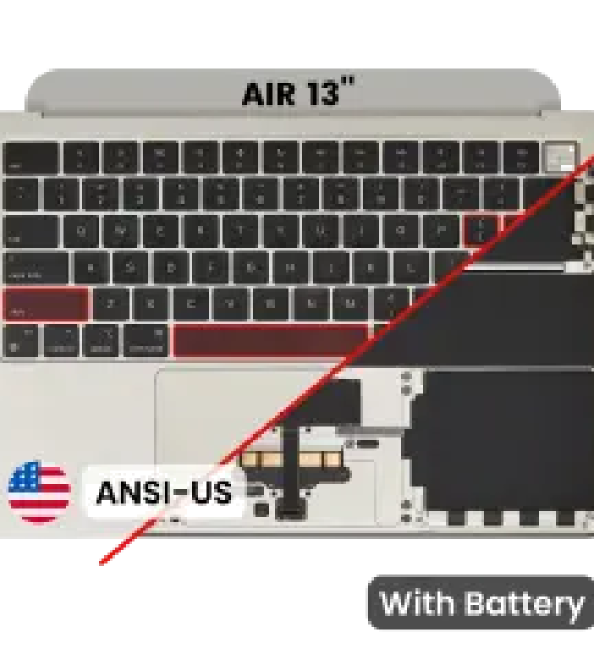 Apple Macbook Air 13 (A3113) Top Case with Keytboard & Battery (US English) - Starlight OEM-Equivalent