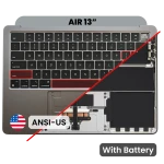 Apple Macbook Air 13 (A3113) Top Case with Keytboard & Battery (US English) - Space Gray OEM-Equivalent