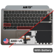 Apple Macbook Air 13 (A3113) Top Case with Keytboard & Battery (US English) - Space Gray OEM-Equivalent