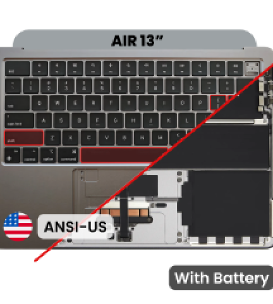 Apple Macbook Air 13 (A3113) Top Case with Keytboard & Battery (US English) - Space Gray OEM-Equivalent