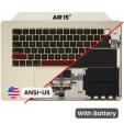 Apple Macbook Air 15 (A2941) Top Case with Keyboard & Battery (US English) - Starlight OEM-Equivalent