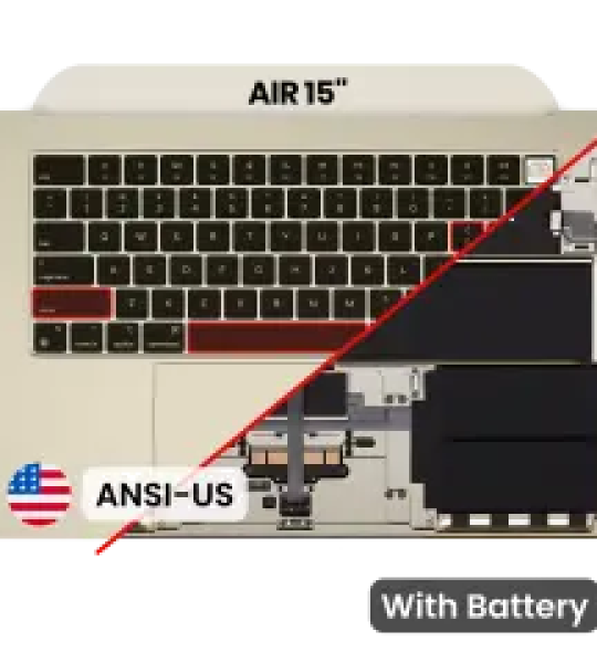 Apple Macbook Air 15 (A2941) Top Case with Keyboard & Battery (US English) - Starlight OEM-Equivalent