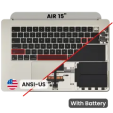 Apple Macbook Air 15 (A3114) Top Case with Keyboard & Battery (US English) - Starlight OEM-Equivalent