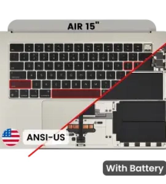 Apple Macbook Air 15 (A3114) Top Case with Keyboard & Battery (US English) - Starlight OEM-Equivalent