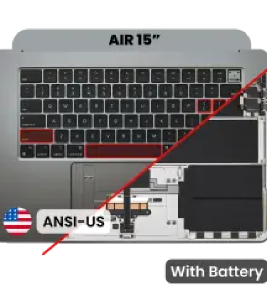 Apple Macbook Air 15 (A3114) Top Case with Keyboard & Battery (US English) - Space Gray OEM-Equivalent