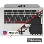Apple Macbook Air 15 (A3114) Top Case with Keyboard & Battery (US English) - Silver OEM-Equivalent