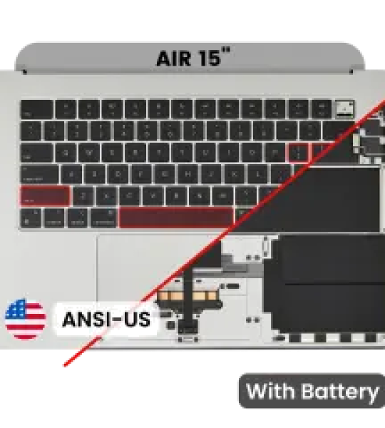 Apple Macbook Air 15 (A3114) Top Case with Keyboard & Battery (US English) - Silver OEM-Equivalent